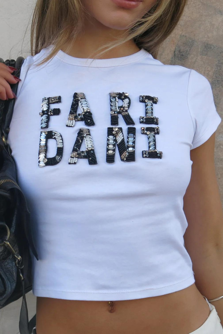 FARIDANI BEADED TEE