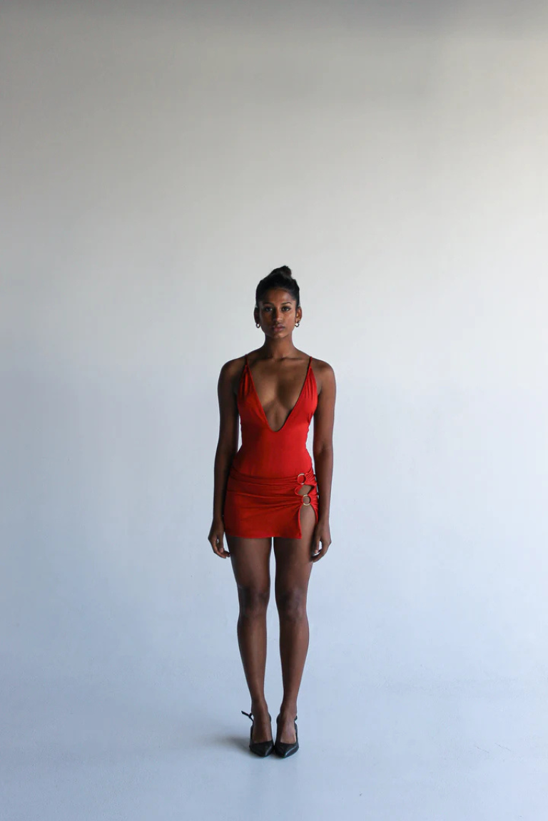 Swim Skirt in Chilli