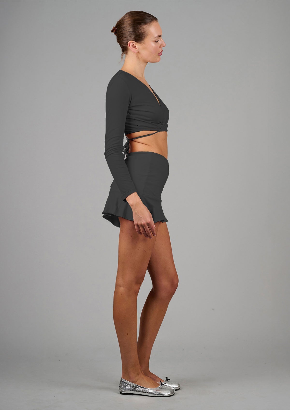 Cross Your Heart Wrap Top - Black