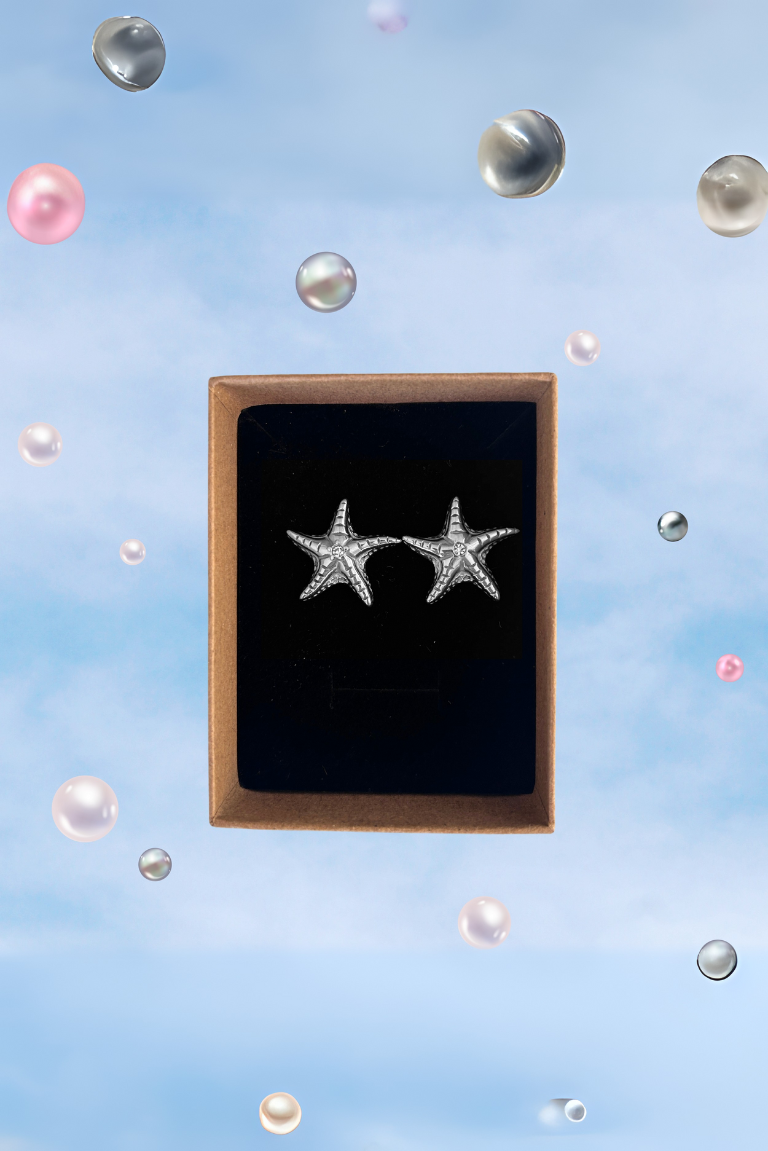Starfish Earrings in Silver