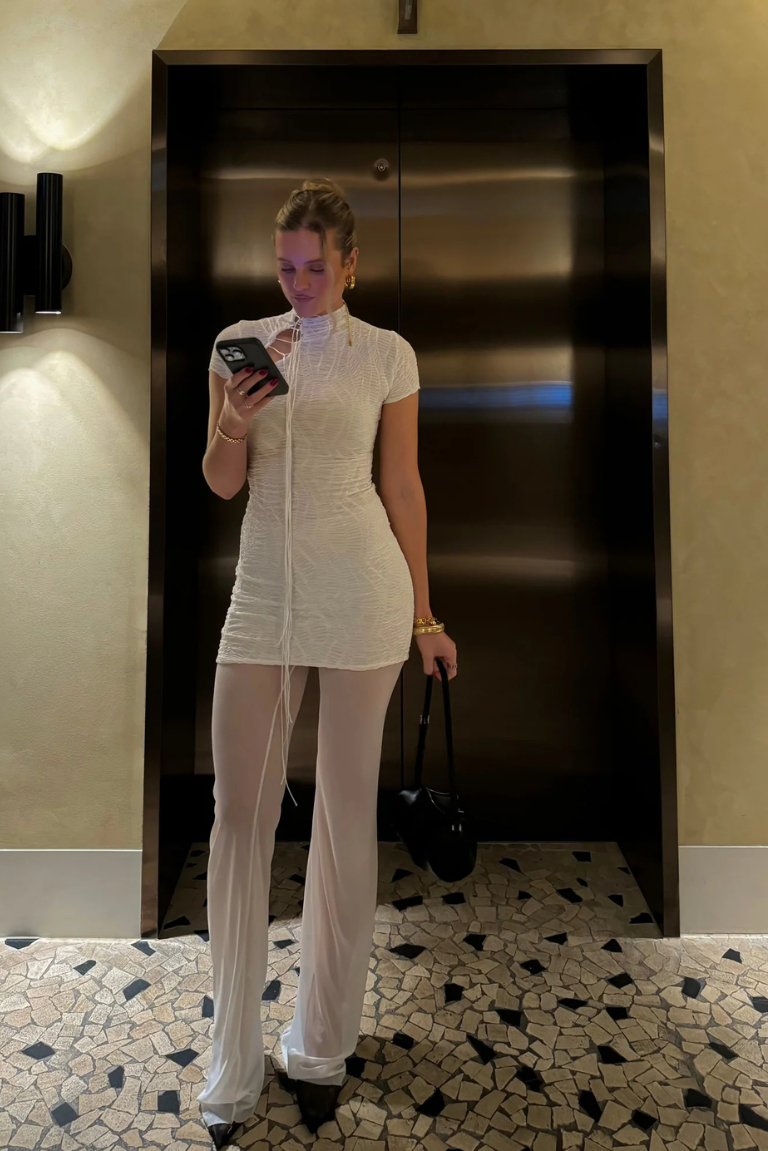 Cyrus Pant in White