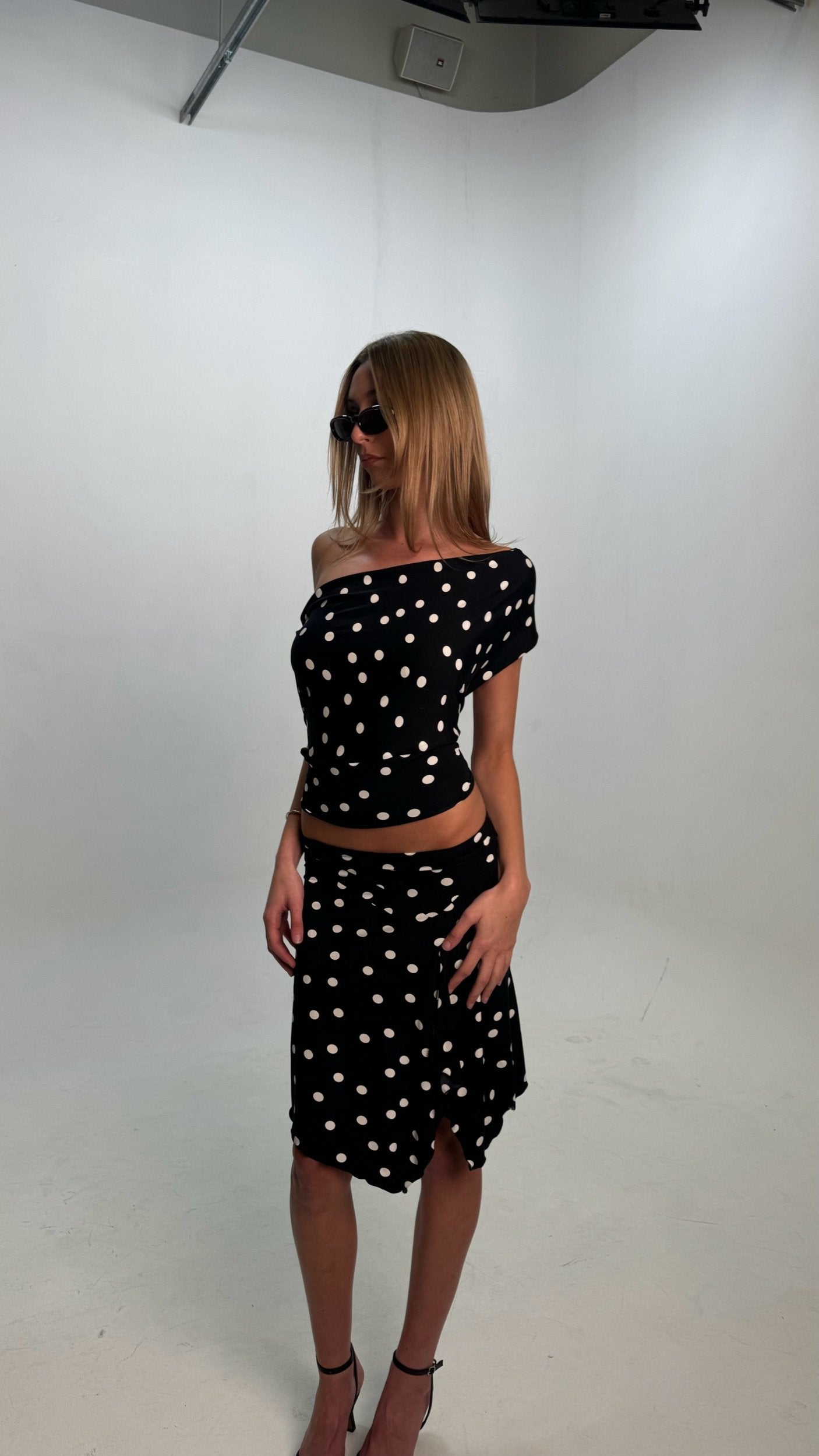 Pia Scoop Top in Polka Dot