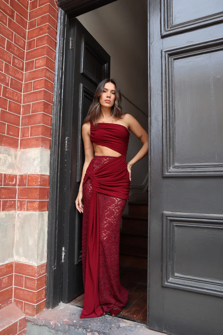 Paradiso Lace Maxi Dress in Shiraz