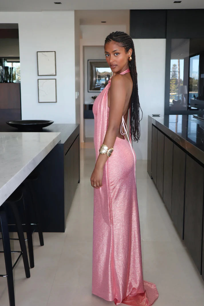 Attina Maxi Dress in Pink