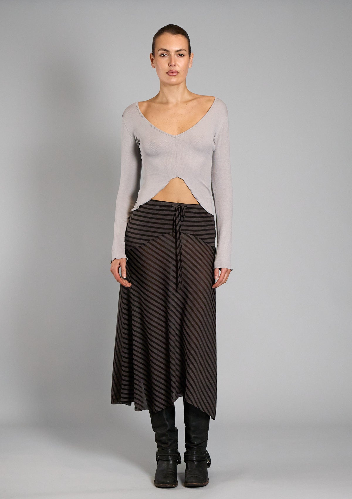 Rosie Rib Top - Grey