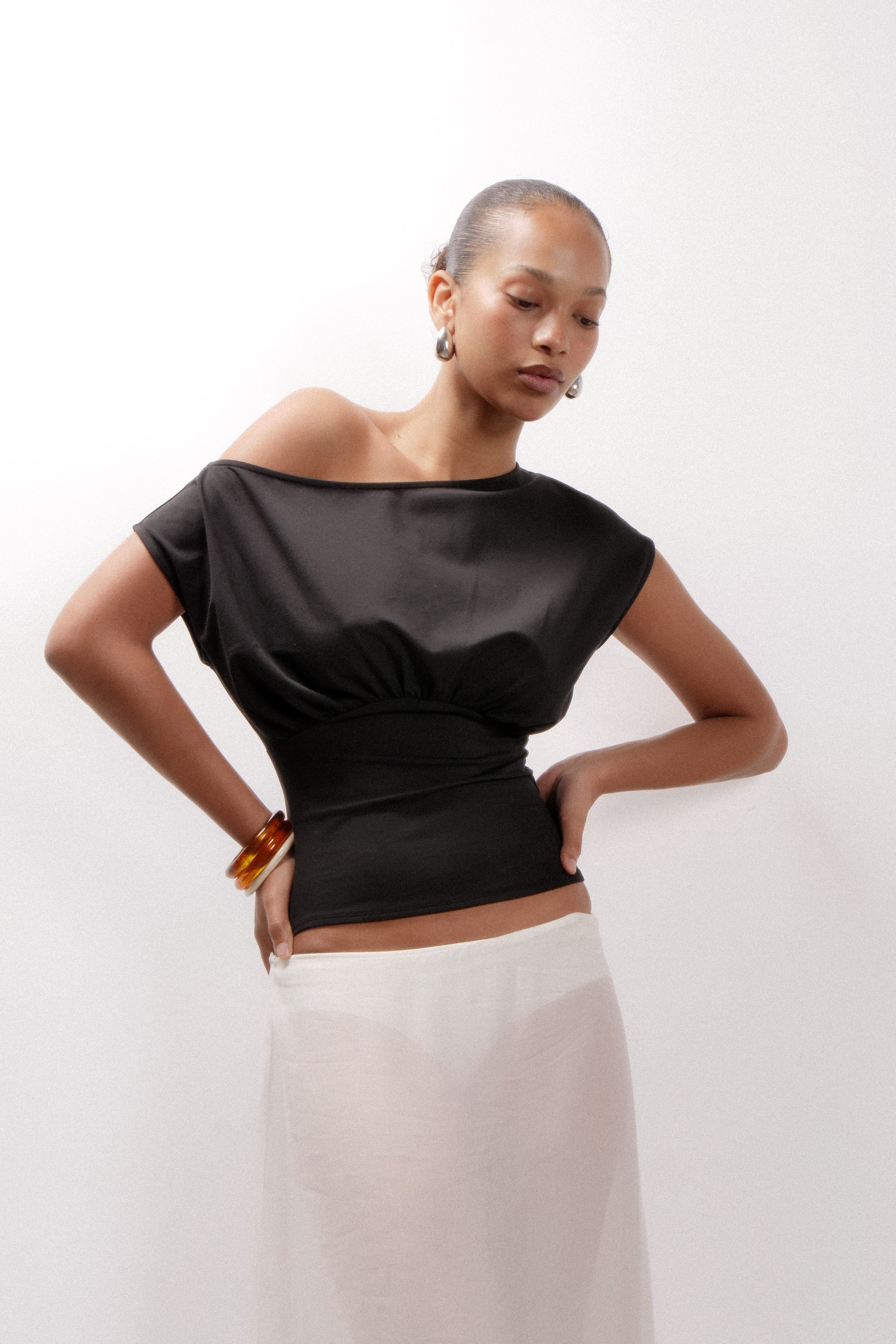 Mara Ruched Top Midnight