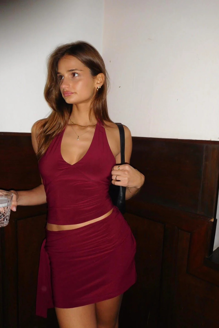 Olivia Mini Skirt in Boysenberry