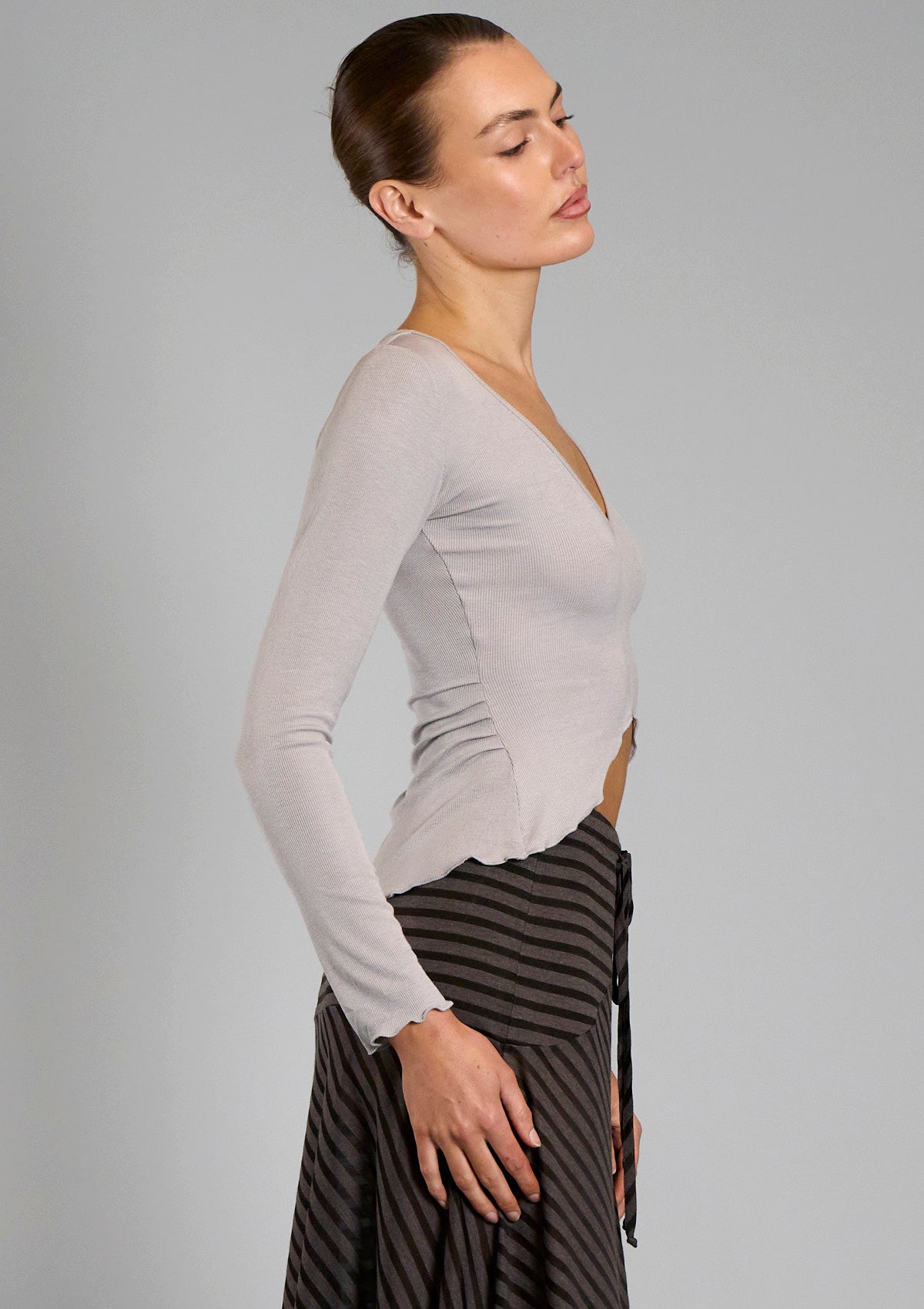 Rosie Rib Top - Grey