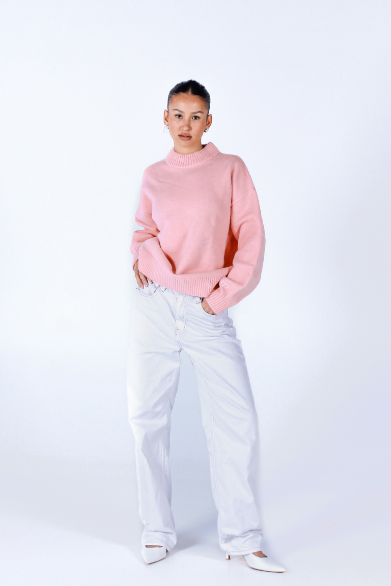 Knit Crewneck in Baby Pink