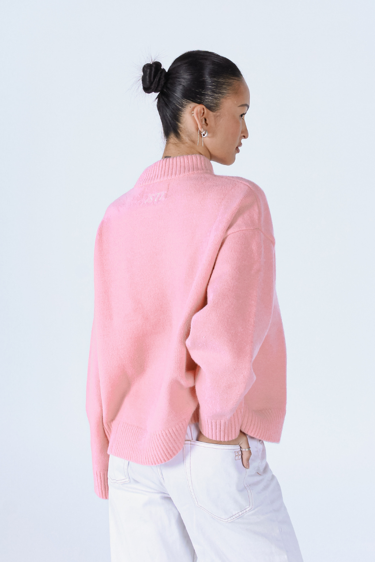 Knit Crewneck in Baby Pink