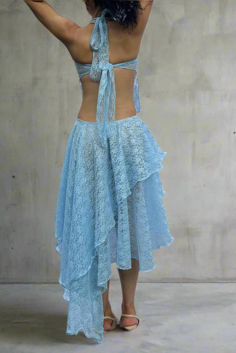 Sophie Lace Skirt in Blue