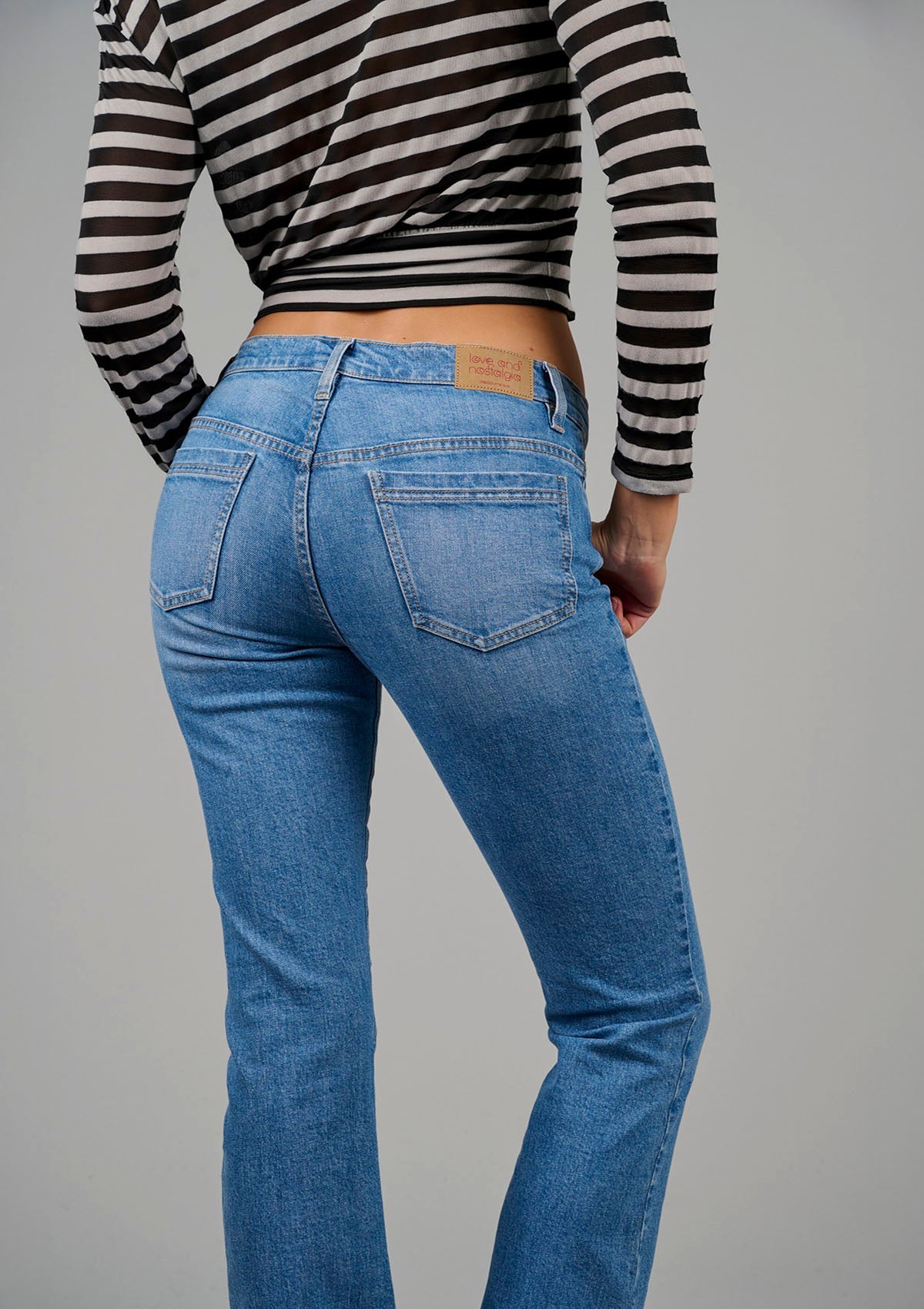 ‘Killer’ Low Rise Bootcut Jean - Pale Vintage Blue