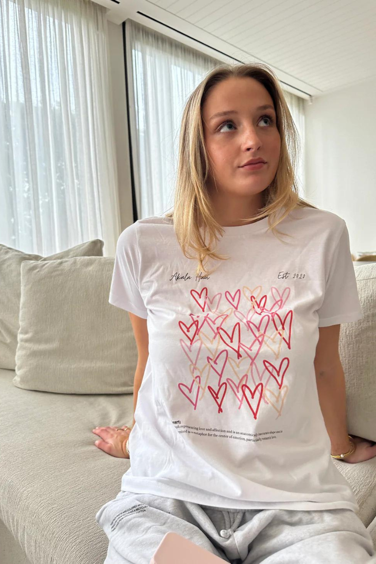 Love Heart Tee in Pink