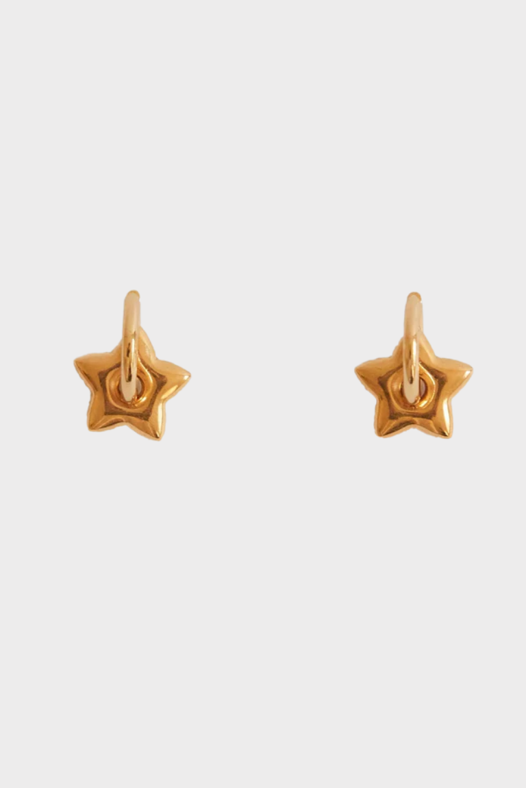 Star Hoops in Gold