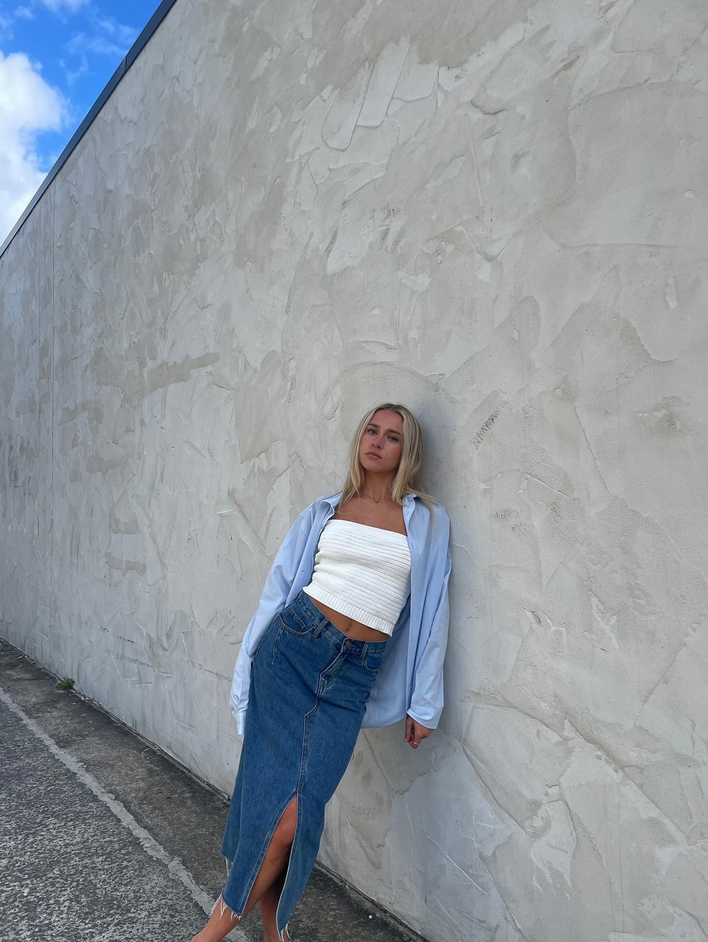 Denim Midi Skirt
