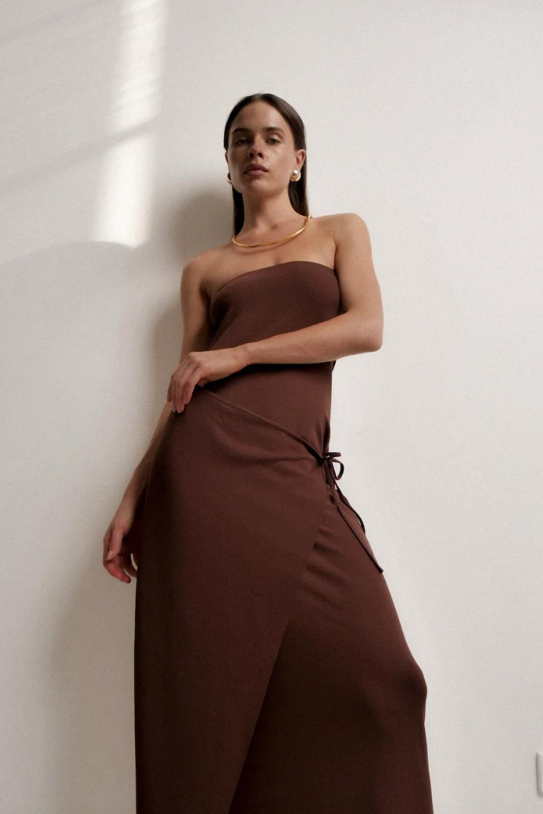 Odette Dress in Chestnut