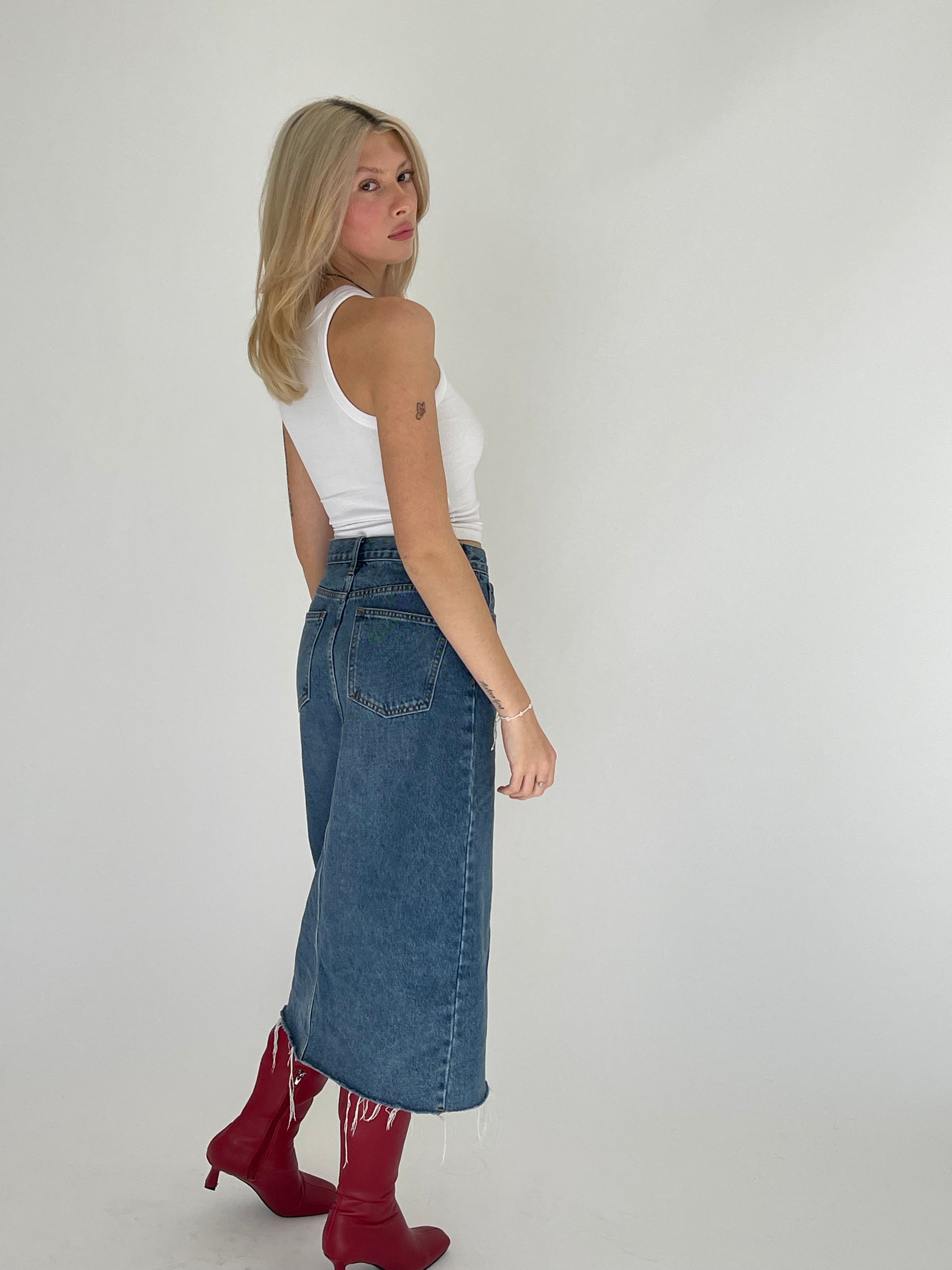 Denim Midi Skirt