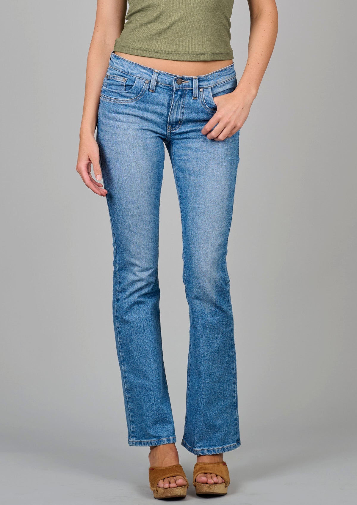 ‘Killer’ Low Rise Bootcut Jean - Pale Vintage Blue
