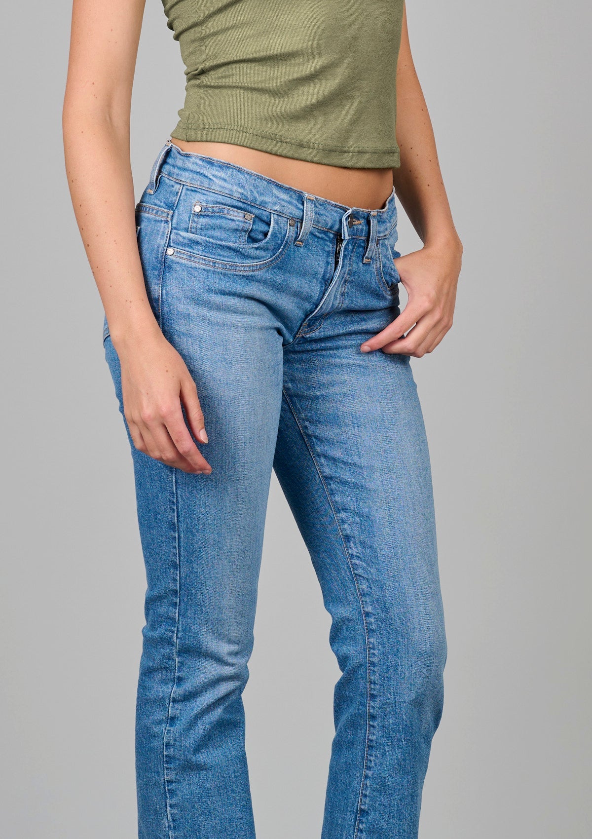 ‘Killer’ Low Rise Bootcut Jean - Pale Vintage Blue