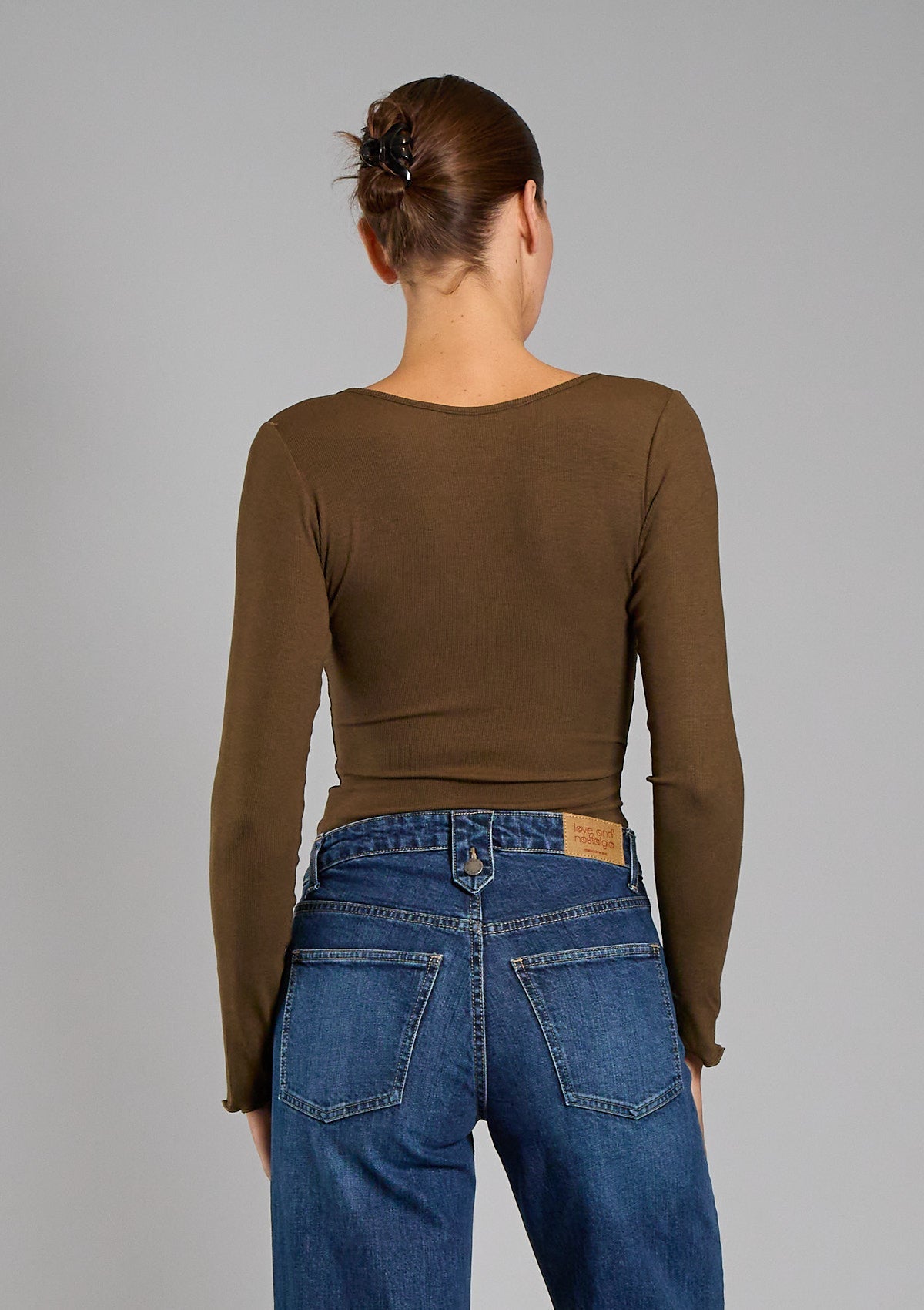 Rosie Rib Top - Chocolate Brown