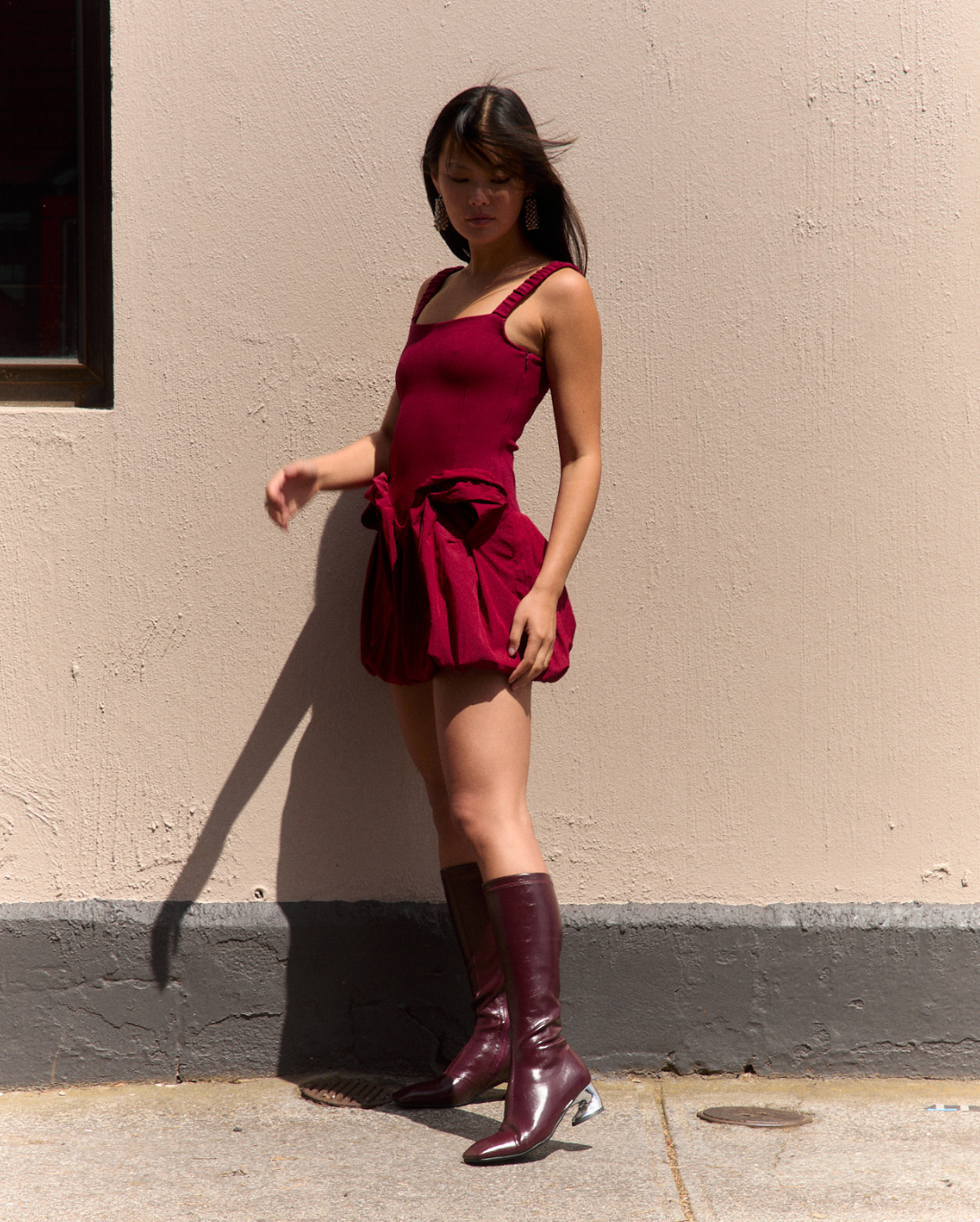Chloris Mini Dress in Berry