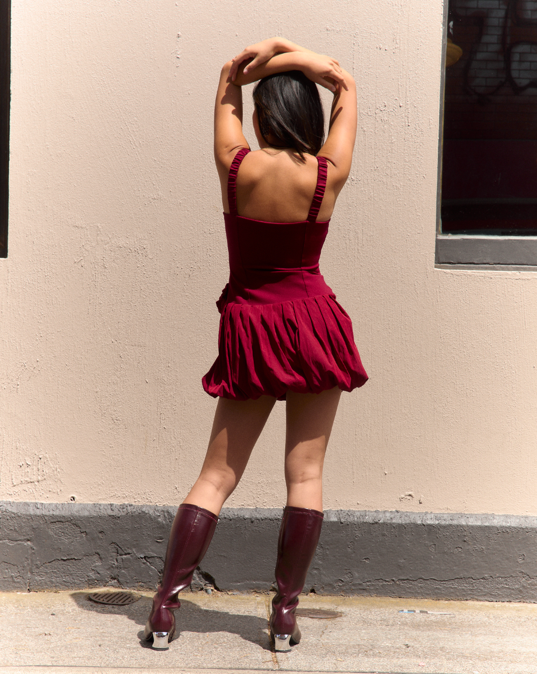 Chloris Mini Dress in Berry