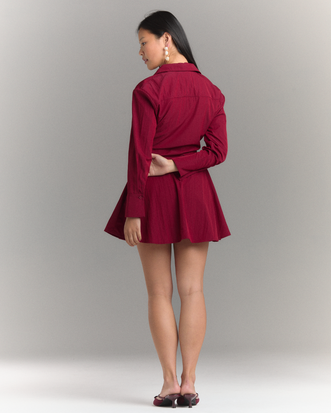 Chloris Shirt Dress in Berry