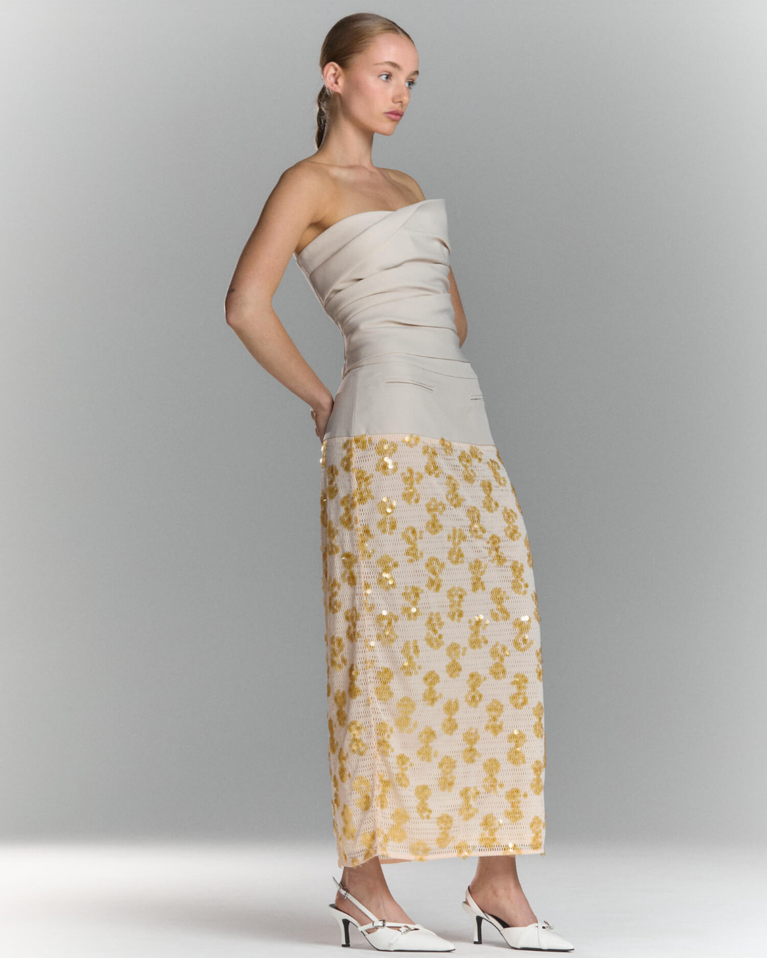 Kakia Midi Skirt in Ecru