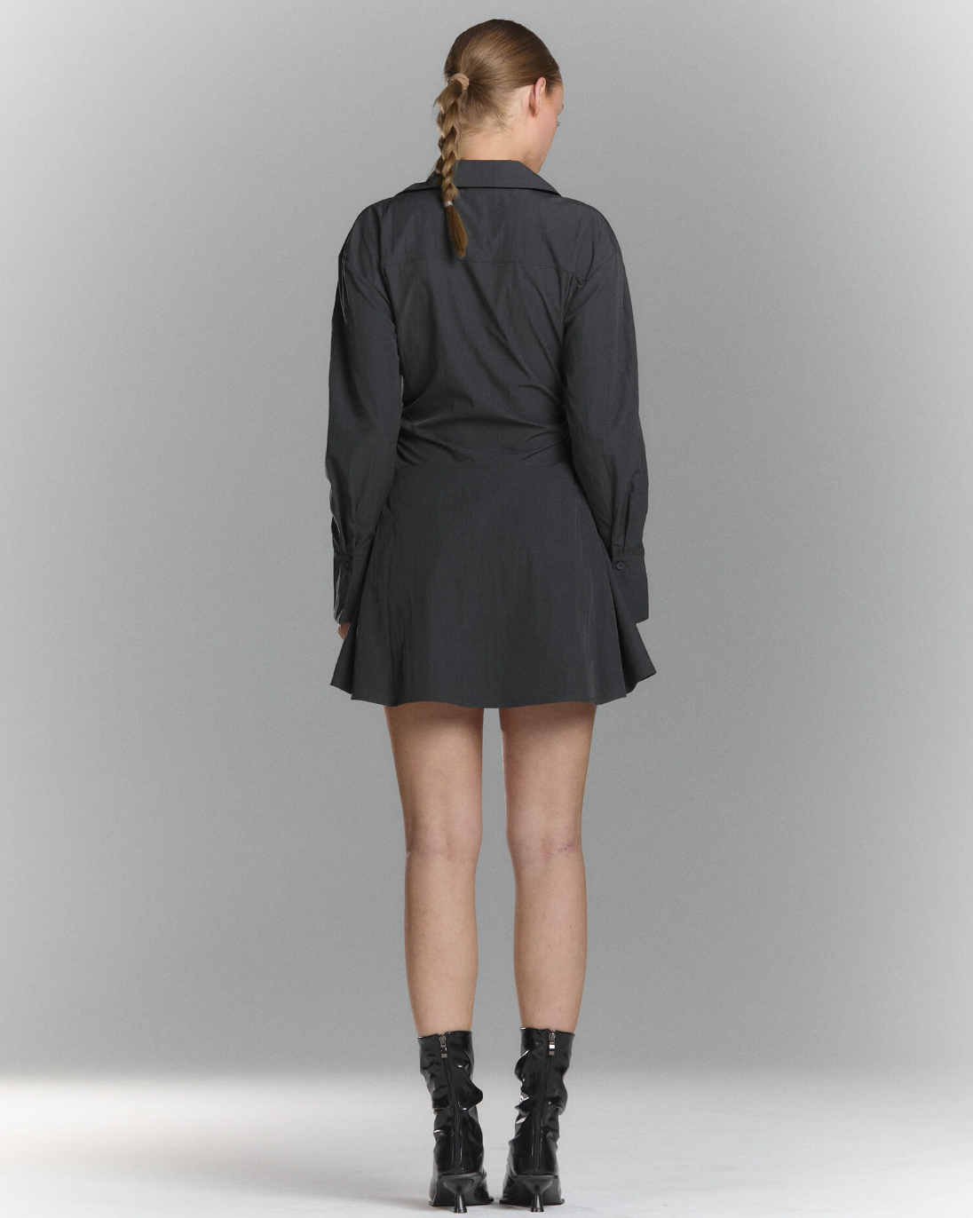 Chloris Shirt Dress in Charcoal