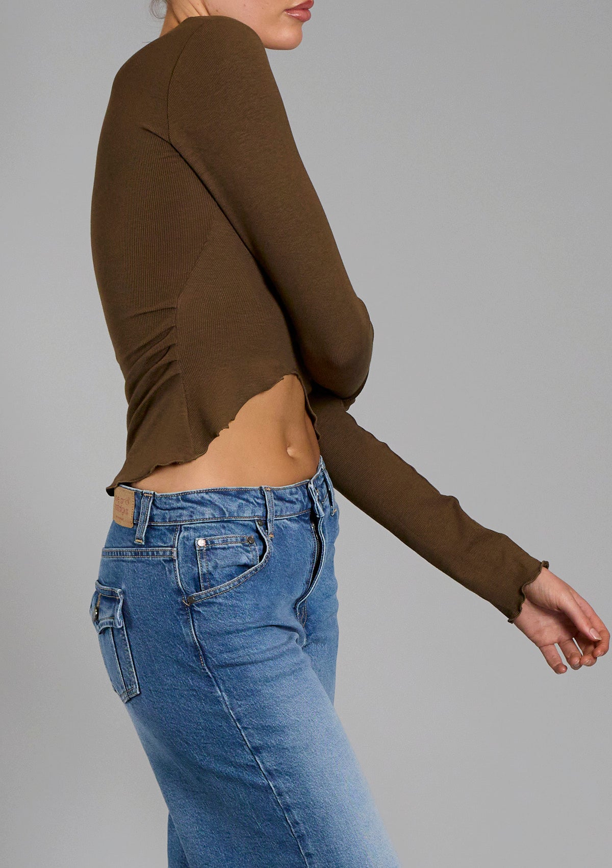 Rosie Rib Top - Chocolate Brown