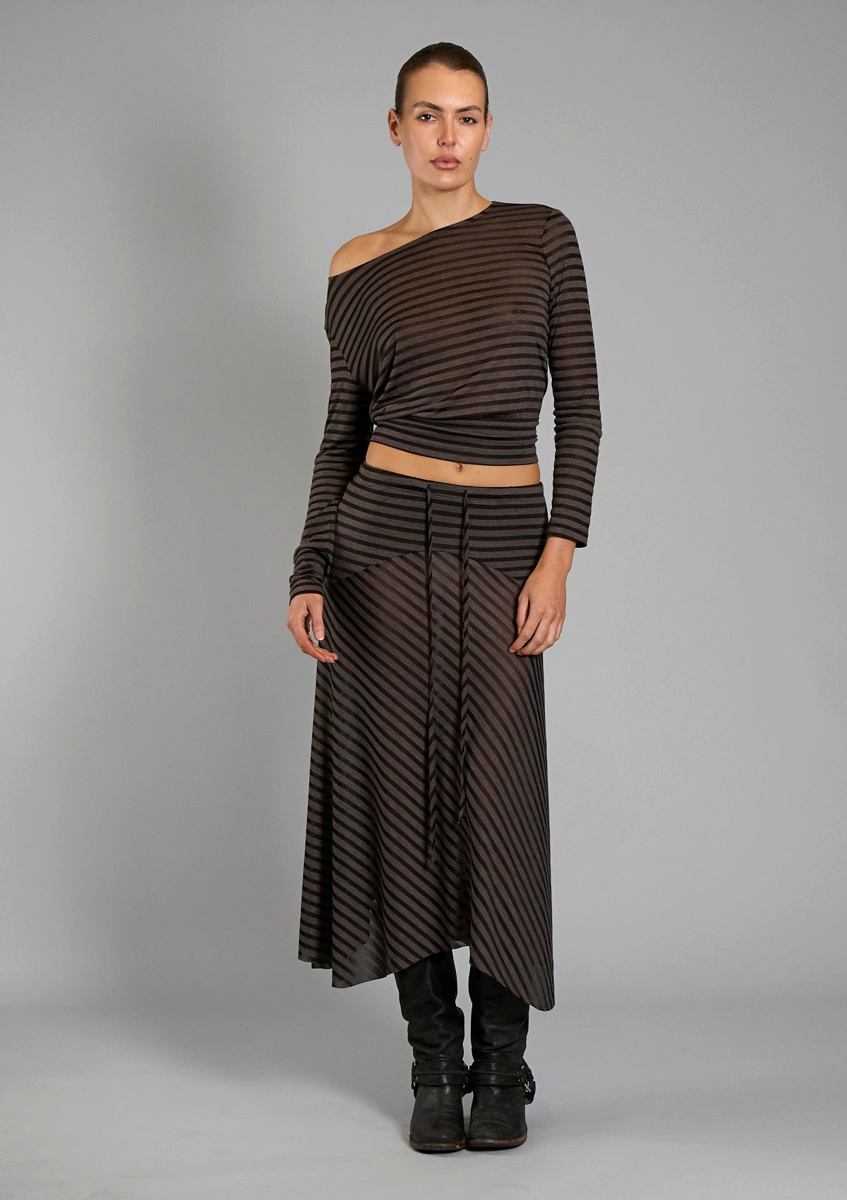 Alexa Striped Boat Neck Top